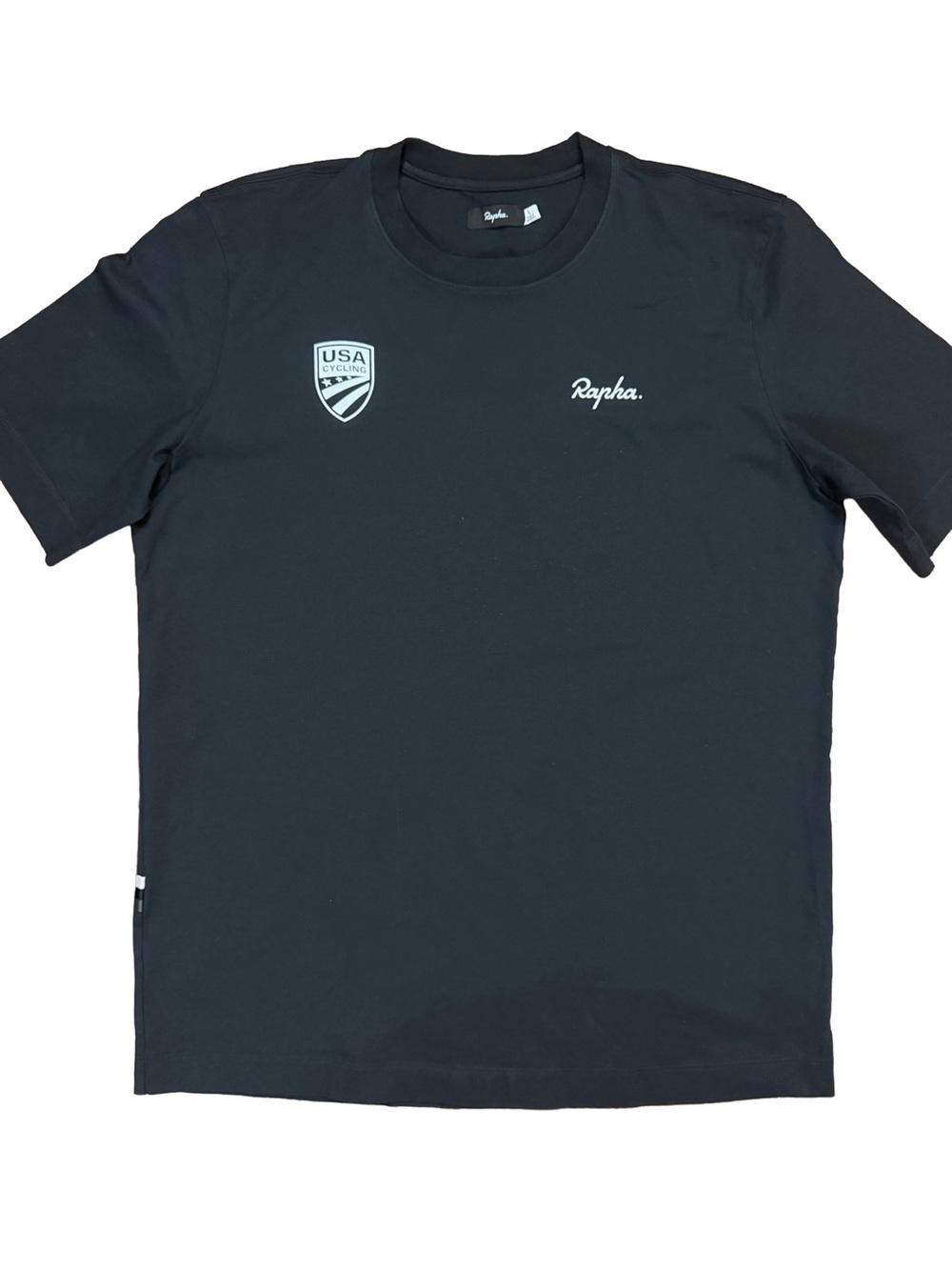 Rapha Logo T-shirt Technical USA Cycling Black Short-Sleeve Cotton T-shirt